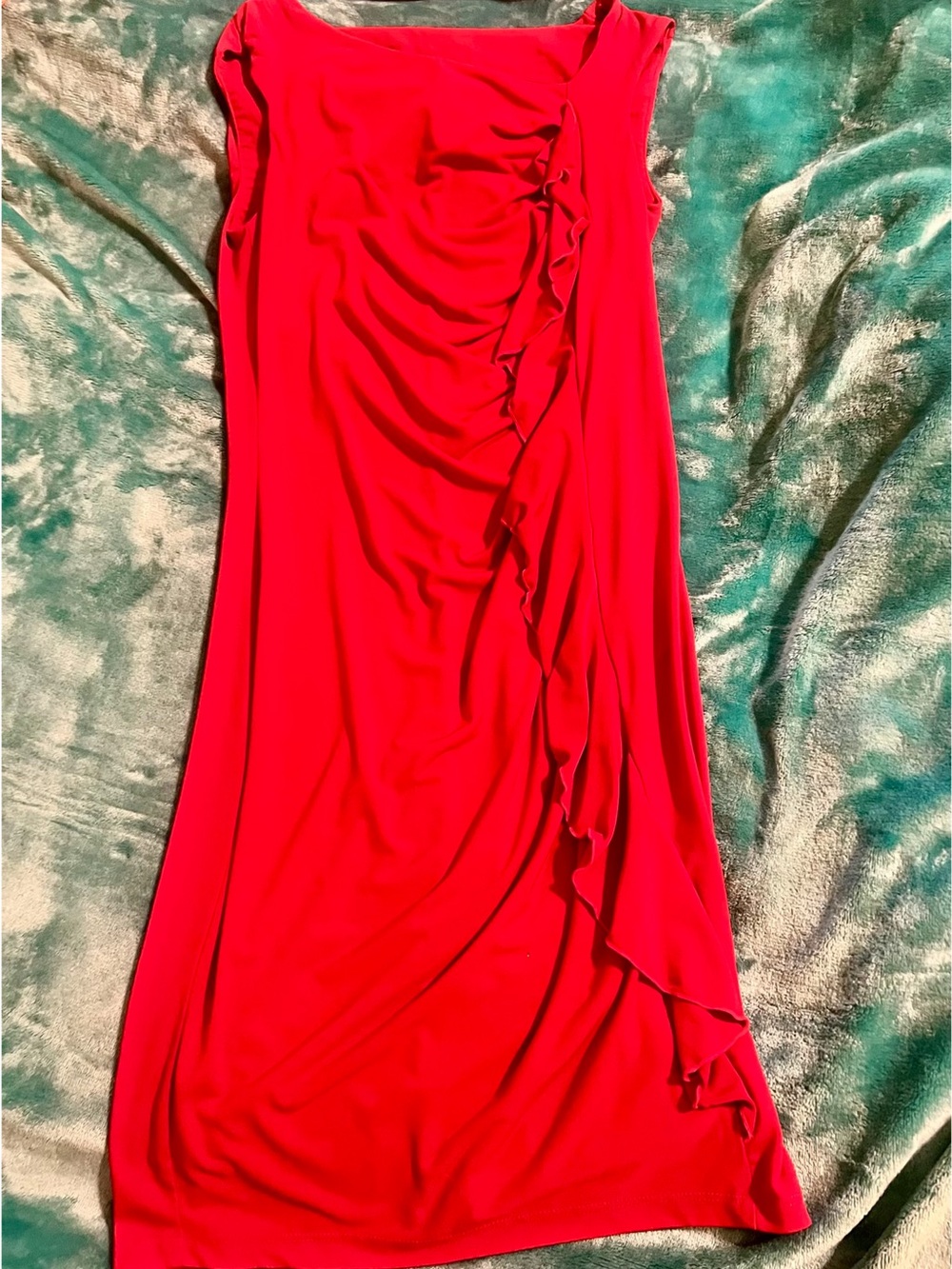 Tribal Red Maxi Dress with Ruffle Detail
